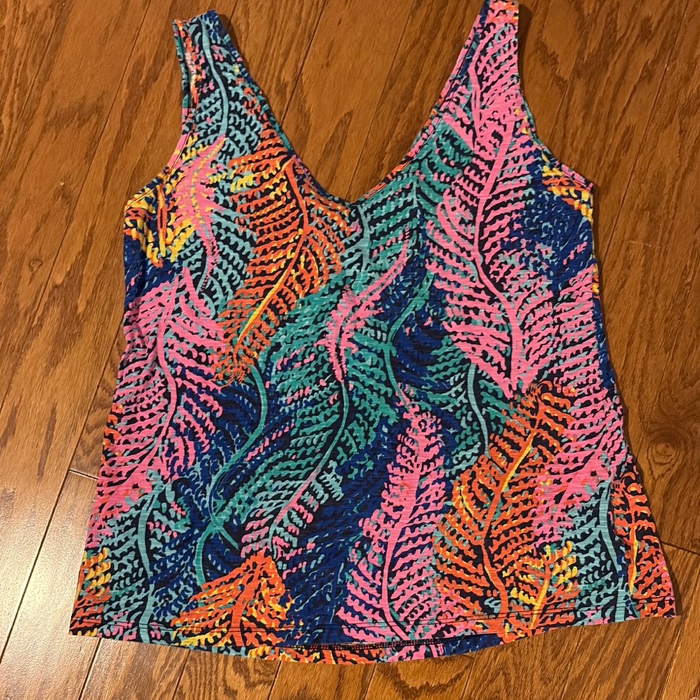 Lilly Pulitzer Pink and Orange Graphic Gigi Tank Top